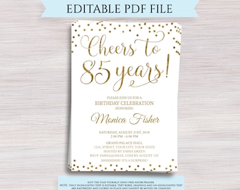 85Th Birthday Invitation Template 2