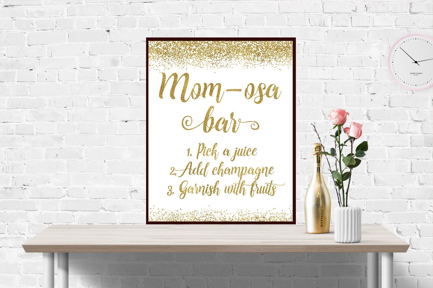 Momosa Bar Sign Mom-osa Bar Sign Printable Mimosa Bar Sign | Etsy
