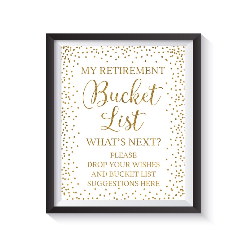 Retirement Bucket List Sign Retirement Advice and Wishes Etsy