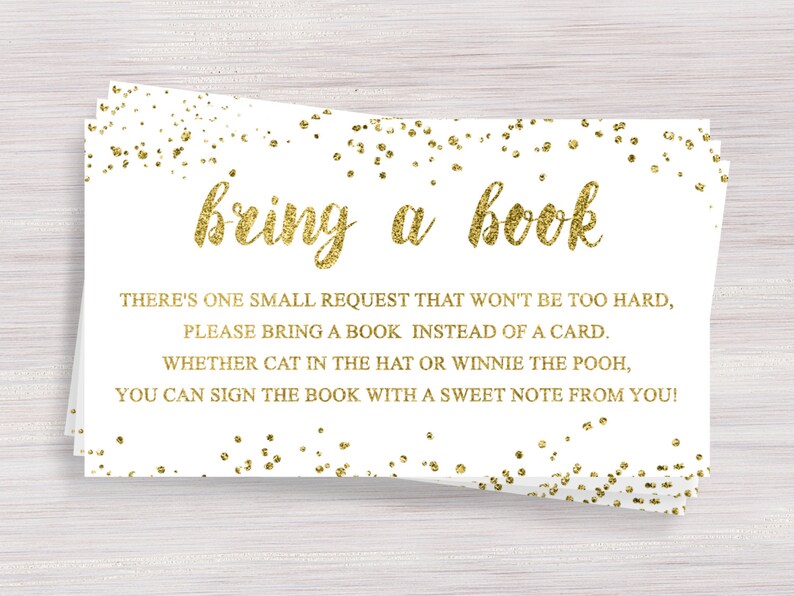 Bring A Book Instead Of A Card Funny Baby Shower Games Gold Etsy Bring A Book Instead Of A Card Funny Baby Shower Games Gold Etsy