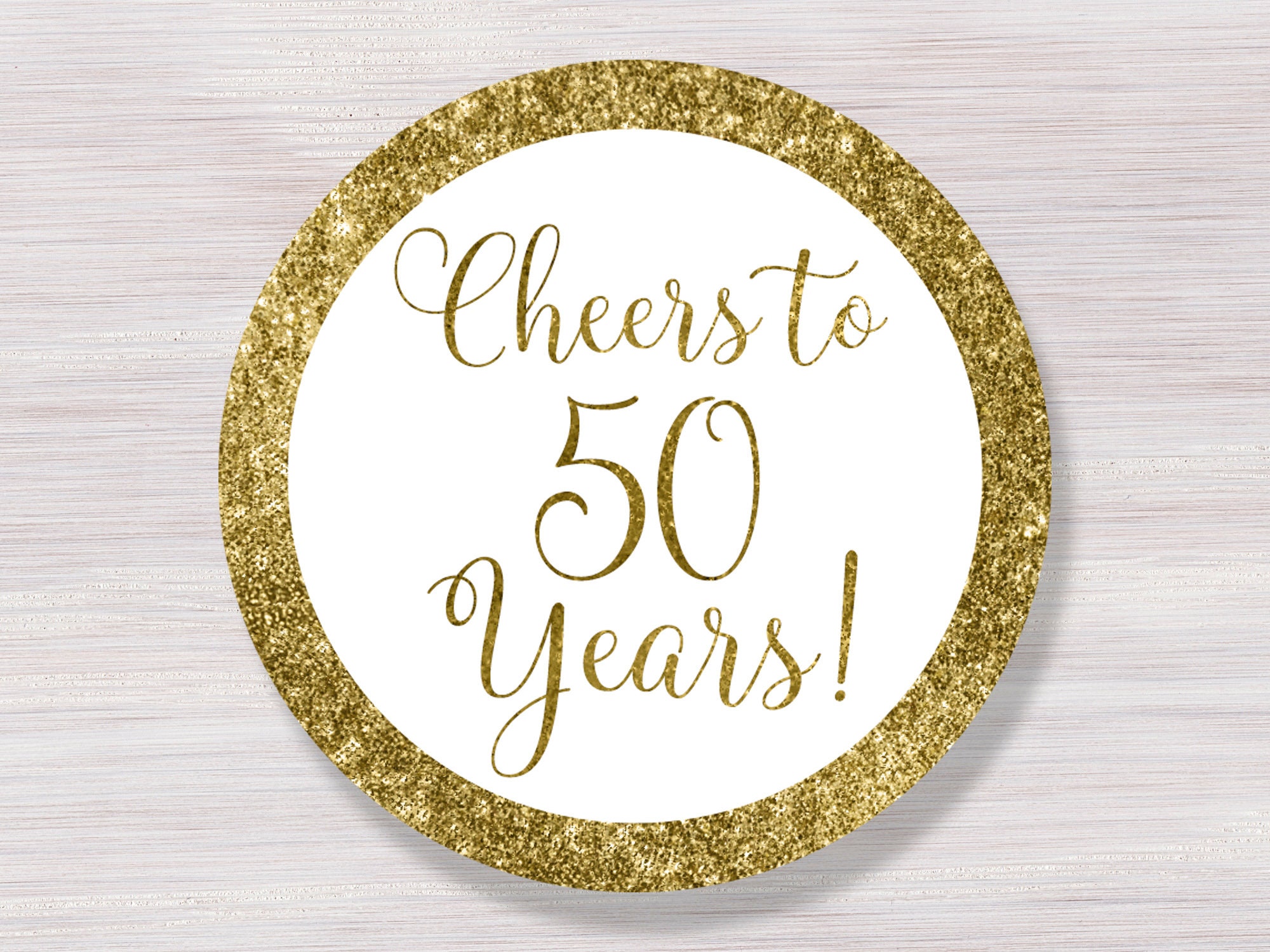 Cheers to 50 Years Cupcake Toppers 50th Birthday favor tags Etsy