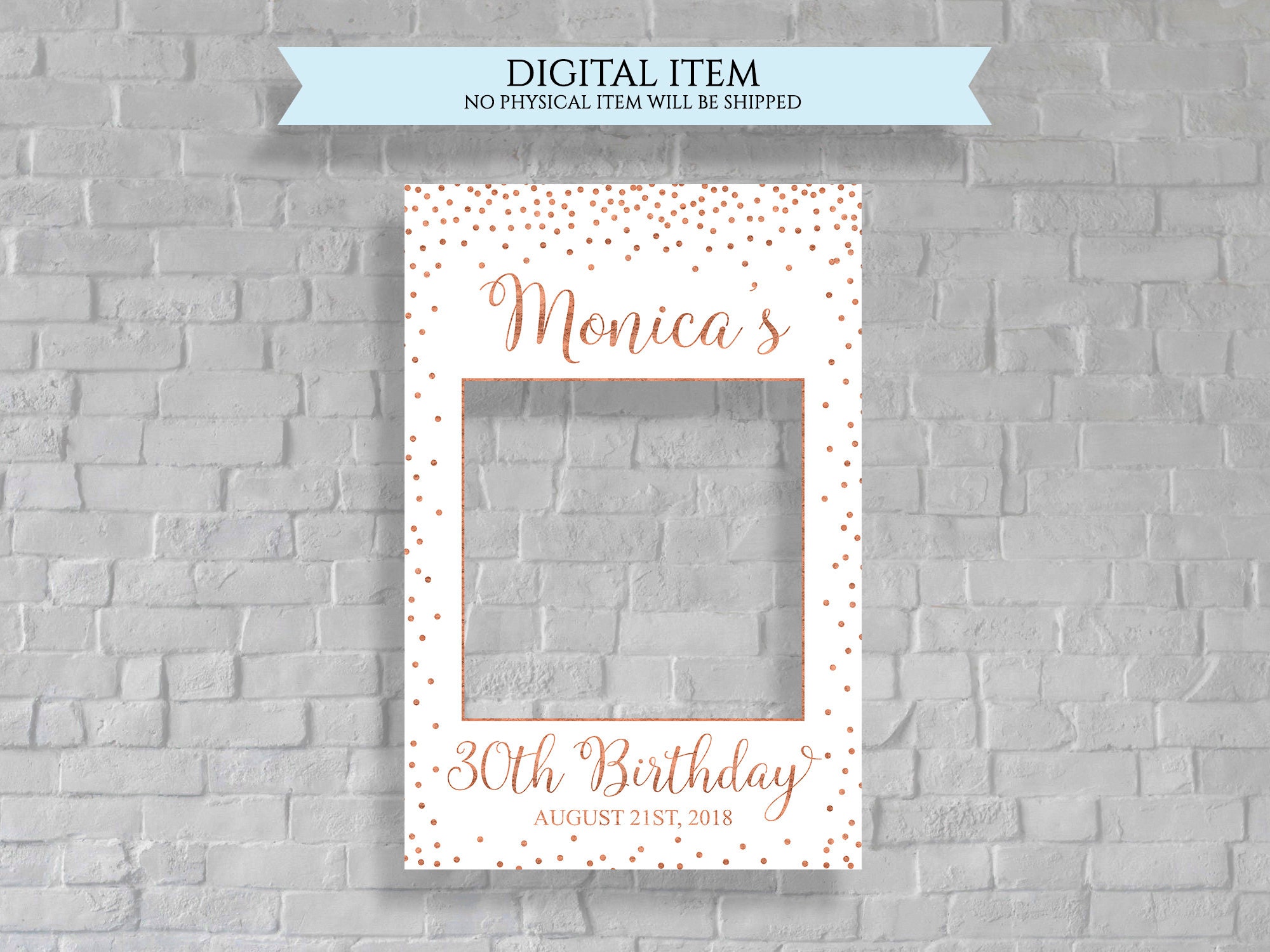 Birthday Photo Booth Frame Birthday Party Selfie Frame Photo Etsy