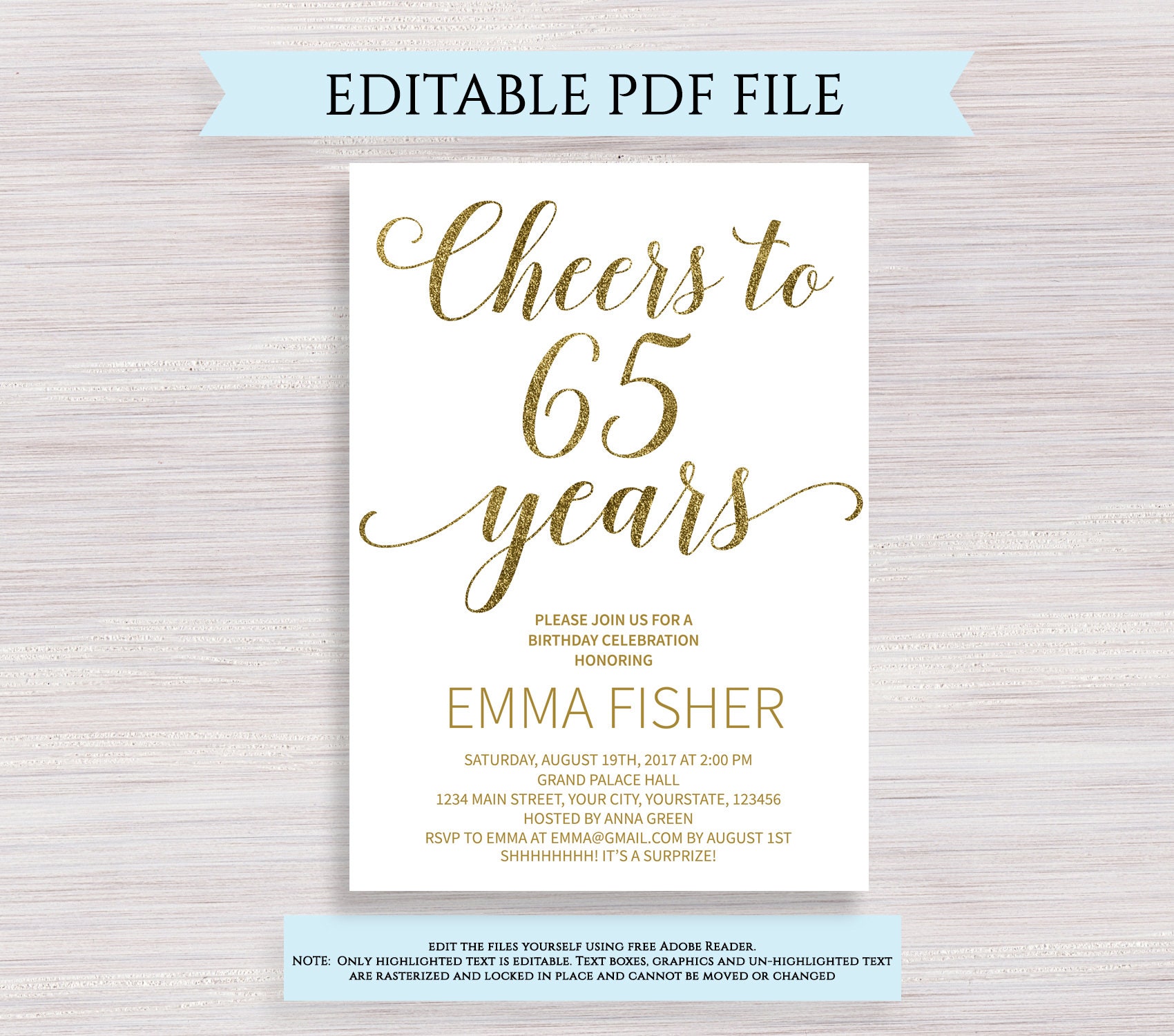 65 Birthday Invitations Free Printable - FREE PRINTABLE TEMPLATES