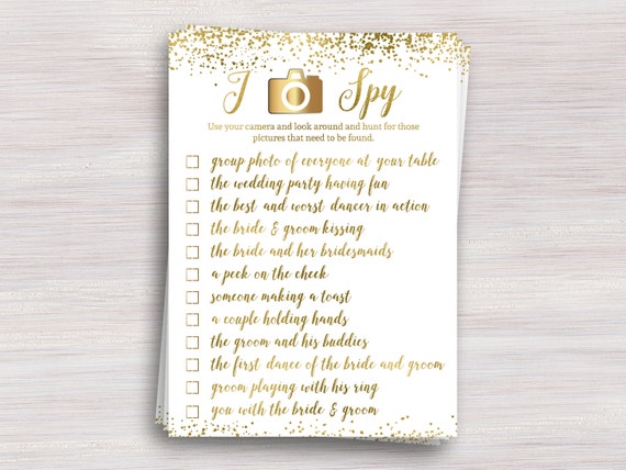 I Spy Wedding Game Wedding Reception Game Wedding Scavenger Etsy