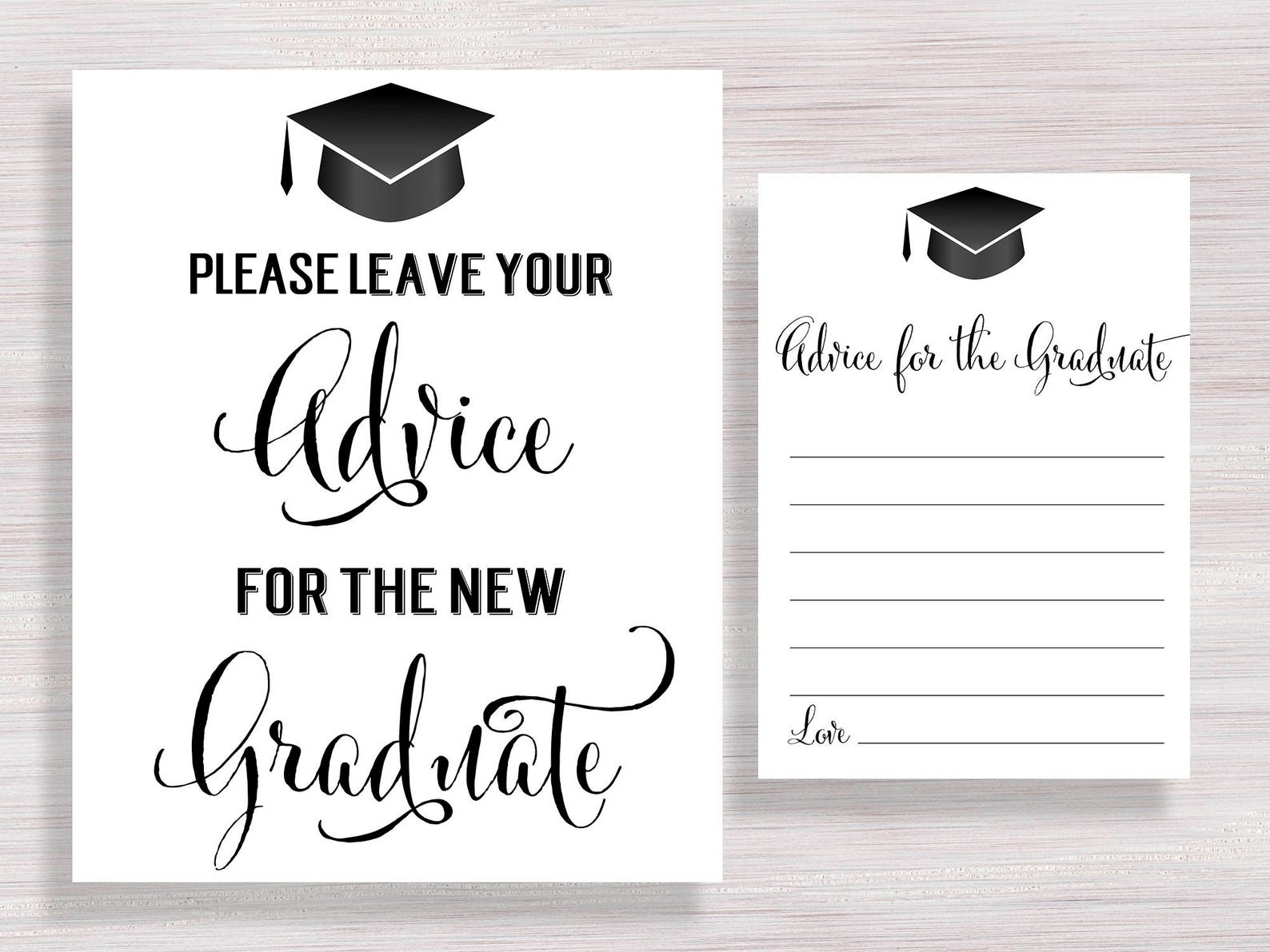 Advice for the Graduate Cards and Sign Graduation Party Etsy