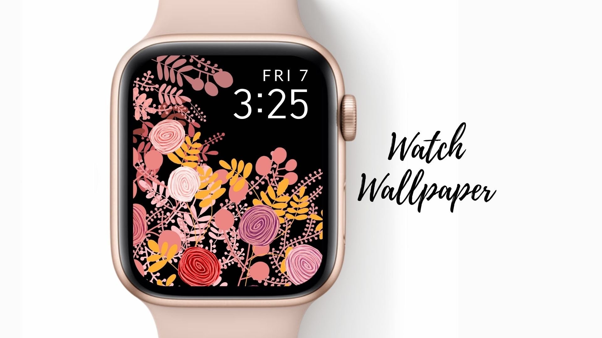 Watch wallpaper screen floral apple watch screen face apple Etsy