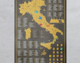 Carte à gratter Italie 42 × 59 cm - Carte murale de voyage | Maps Carte à gratter Italie 42 × 59 cm - Carte murale de voyage | Maps