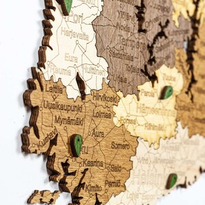 Wooden Map of Finland large multicolour 3D wall decoration art for your room, hall, office, living room or cottage image 6