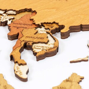 Wooden World map wall decoration - geographical, very detailed, perfect gift for travelers,anniversary - no duty/tax image 17