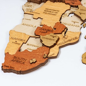 Wooden World map wall decoration - geographical, very detailed, perfect gift for travelers,anniversary - no duty/tax image 11