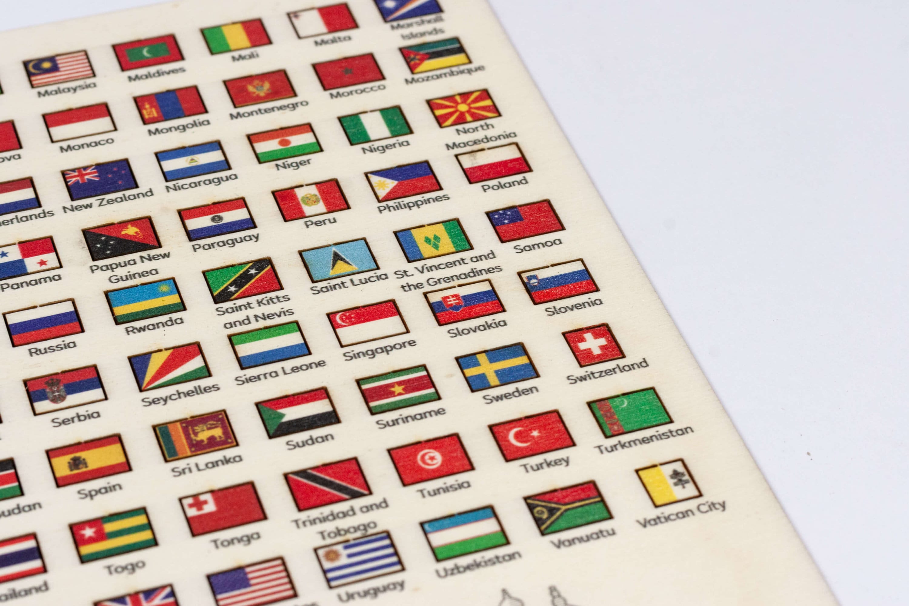 Wooden World Flags (346 Pieces) Stickable - Countries, States