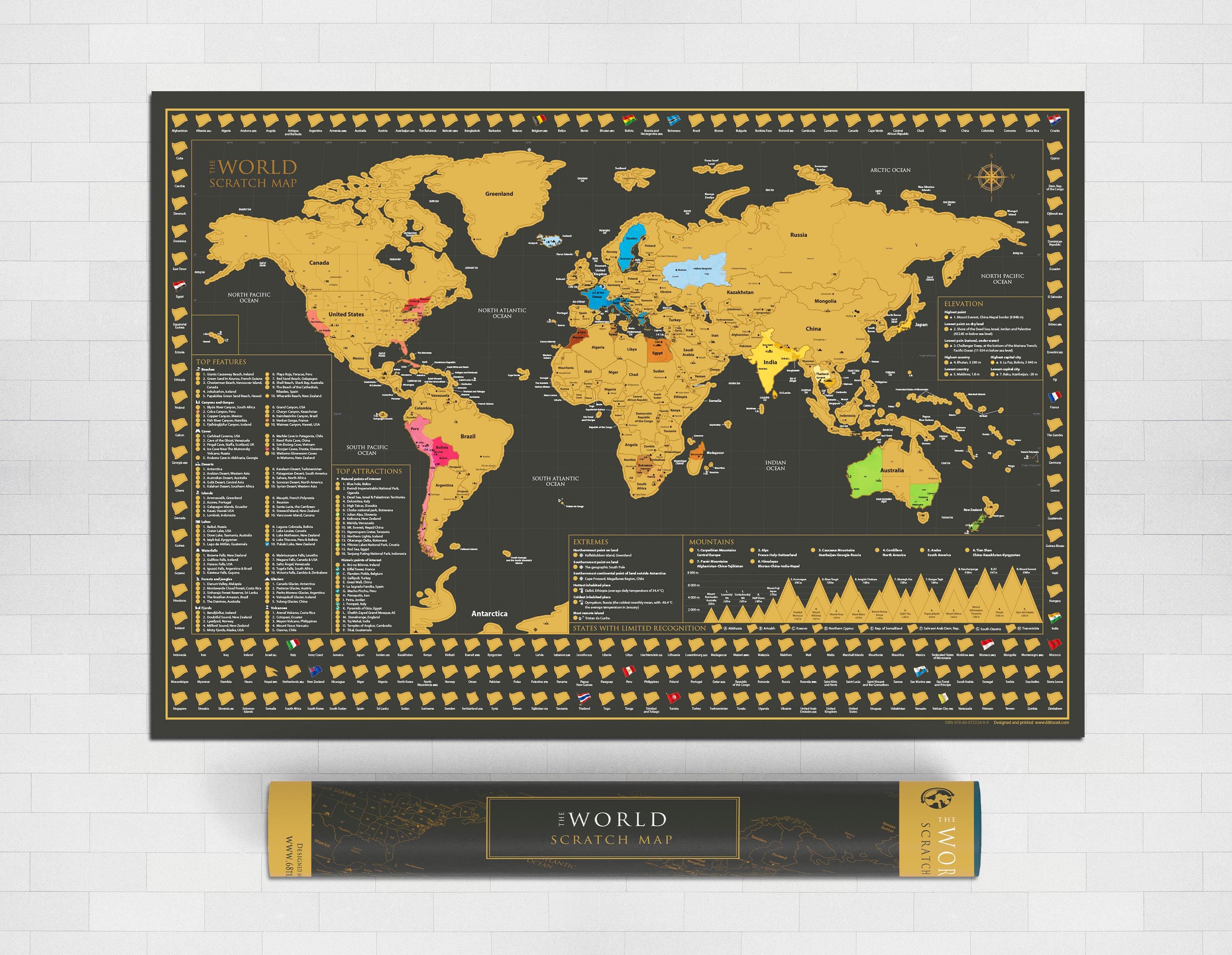 World Scratch Off Map A1