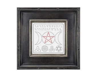 Theban Alphabet Cross Stitch Pattern: Witchcraft Symbols (PDF Pattern)