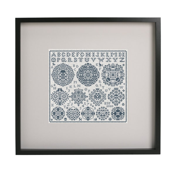 Schädel Vierlanden: Spooky Skull Cross Stitch Pattern (PDF)