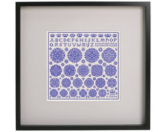 Nouveau Vierlanden Sampler: German Folk Art Cross Stitch (PDF Pattern)