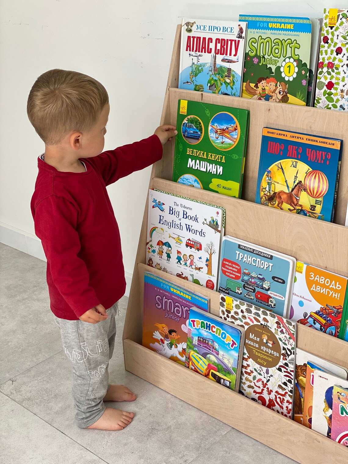 Montessori Bookshelf Kids Bookcase Plywood Bookshelf Etsy