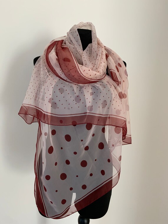 Extra Large Shawl wrap Polka dot Pattern scarf El… - image 2