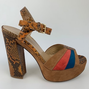 Sandales à talons en daim marron Vicini