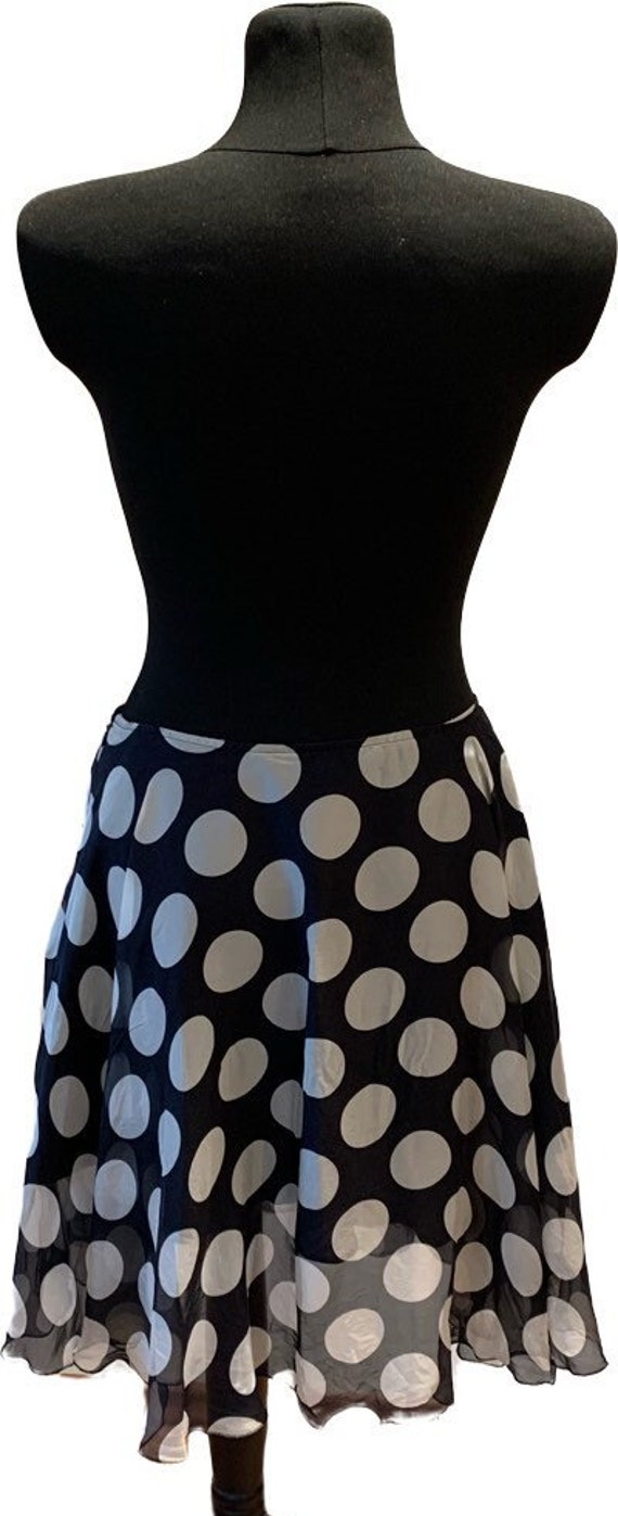 Black and White Polka Dot Vintage Skirt Light Nat… - image 4