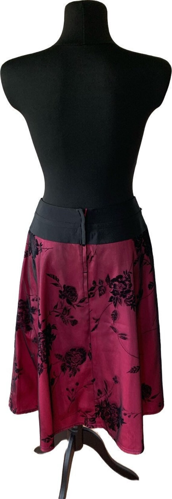 Old Hollywood 1940s Pink and black Floral half ci… - image 2