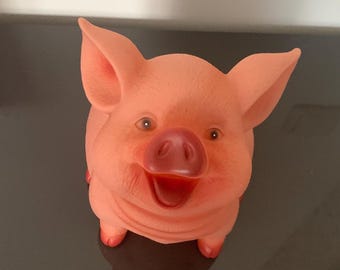 Pink Piggy Bank for Kids Large Resin Money Box Cute Pig Savings Bank with Bottom Stopper