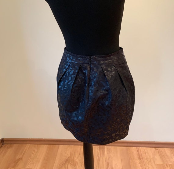 Black mini metallic skirt Cocktail skirt Vintage … - image 8