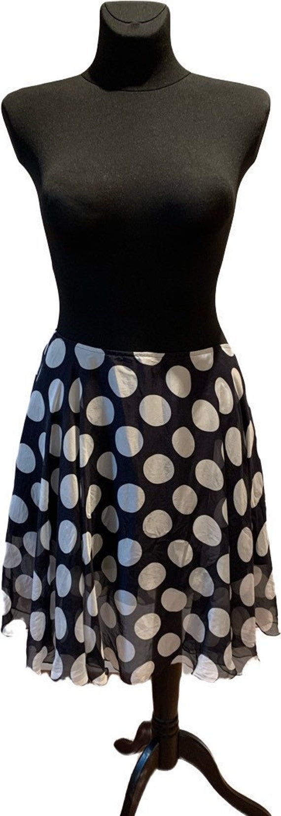 Black and White Polka Dot Vintage Skirt Light Nat… - image 2