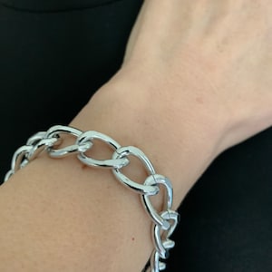 Chunky Sterling Silver Chain Bracelet, Mens Large Twisted