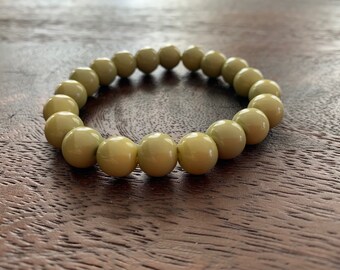 Apple green Ceramic Beads Bracelet Minimalist bracelet Modern Eco style bracelet Elastic bracelet