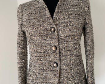 Armani Collezioni Tailored Blazer – Size M / IT 44, Luxury Beige Grey Women’s Jacket