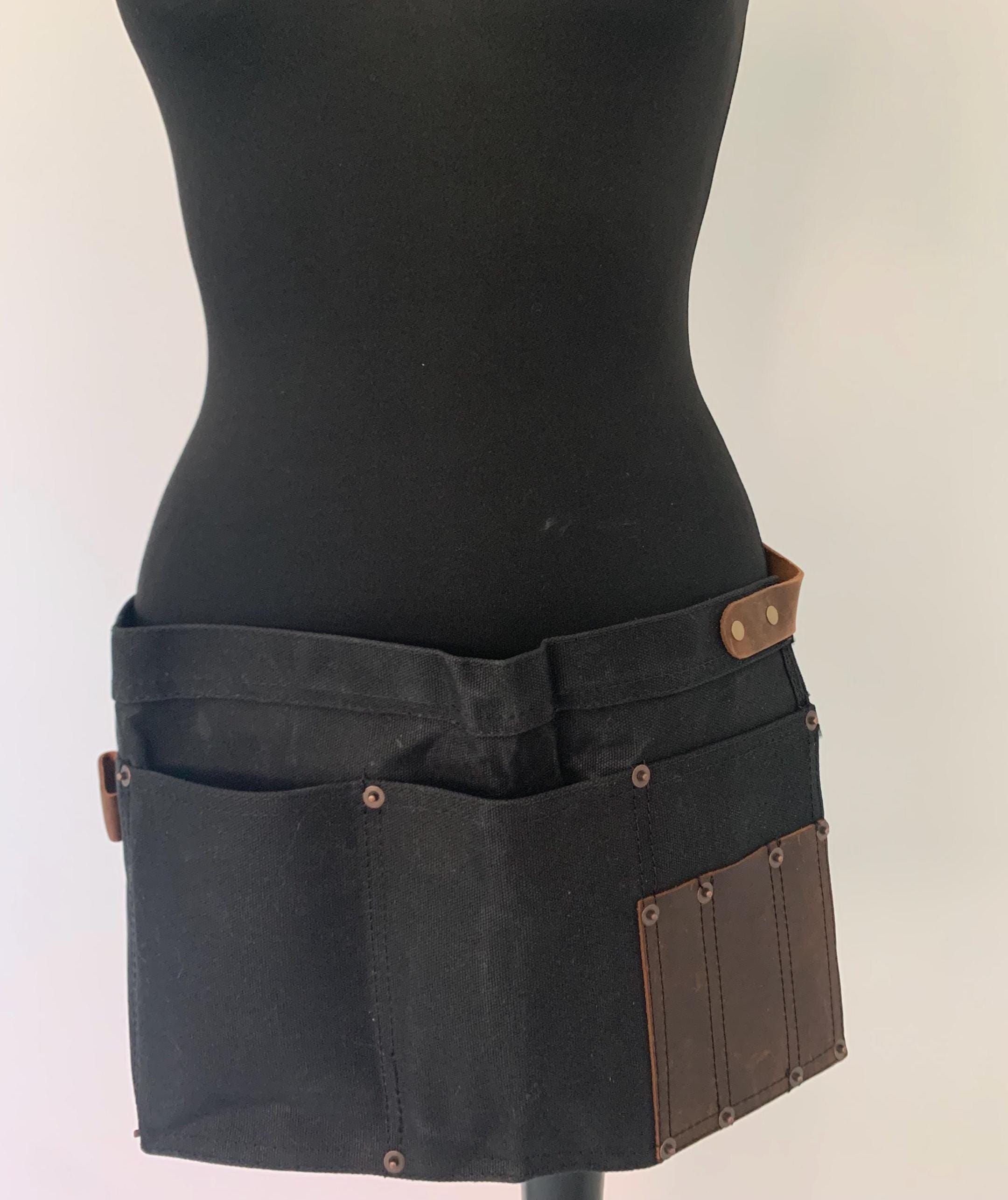 Bartender's apron Waxed Canvas Half Apron for Women and Men  Barista Waitress
