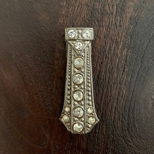 Vintage Stunning Art Deco Diamante Fur Clip  Dress Clip Elegant Rhinestone Crystal Silver Fur clip