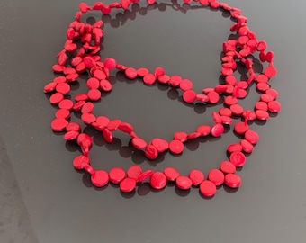 Fuchsia Wooden Bead Necklace – Triple Strand Statement Necklace, Lightweight Summer Jewelry, Beach Style