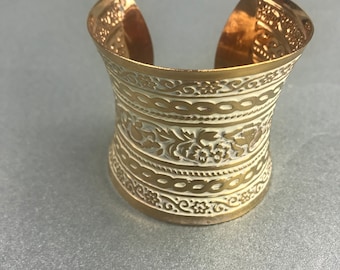 Large wide bracelet Open wide bracelet Ornamented bracelet Enamel coated bracelet Cuff wrist bracelet
