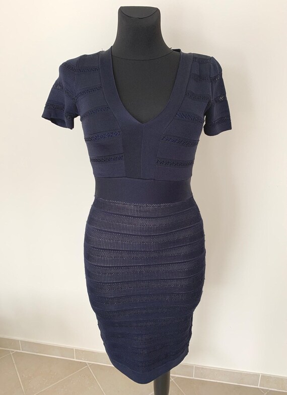 french connection navy blue dress Whisper Light Ruffle Hem Sweet Heart Dress by French Connection Duchess  Blue / 0 main image 1
