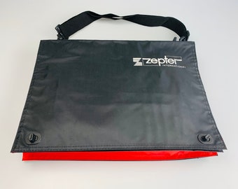 Large black  bag for documents Tote for art needs Washable shoulder bag