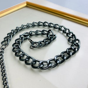 Bold Rock style choker Chunky chain necklace Black metal chain choker Punk Goth Fashion Club Jewelry