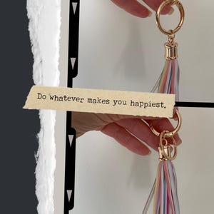 Leather Tassel Key chain Black Leather Tassel Key Fob Bag Purse Tassel Charm