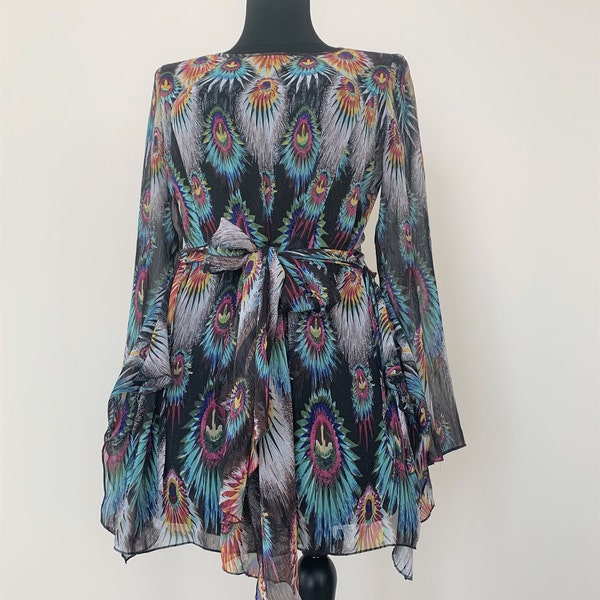 Peacock Feather Top and Elastic Bandage Skirt main image 0