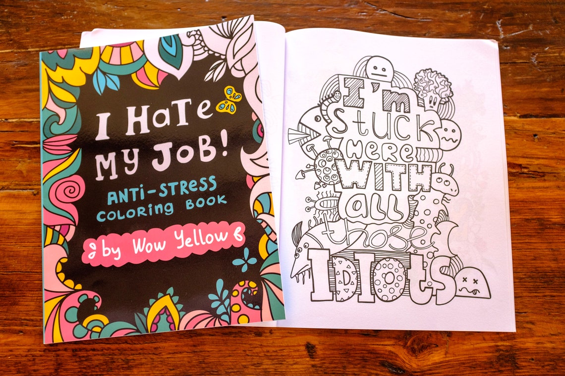Buy I Hate My Job Digital Coloring Pages, Printable Coloring Book,swear ...