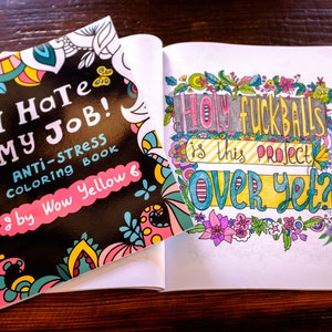I Hate My Job Digital Coloring Pages, Printable Coloring Book,swear ...