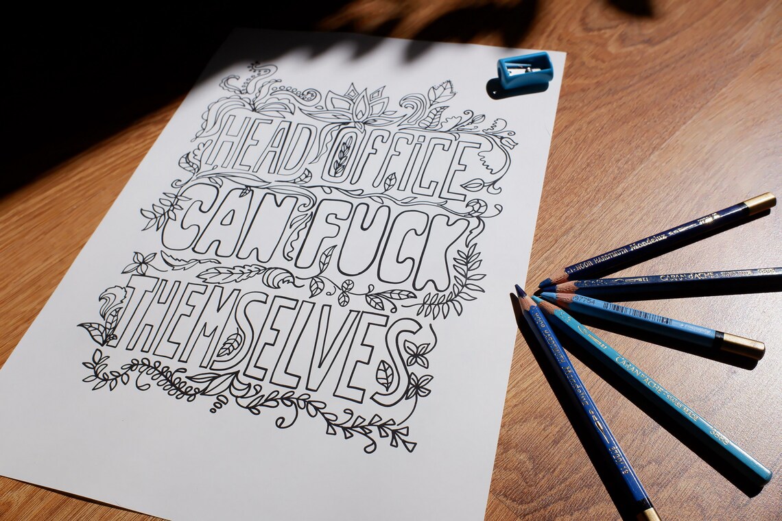I Hate My Job Digital Coloring Pages Printable Coloring - Etsy UK