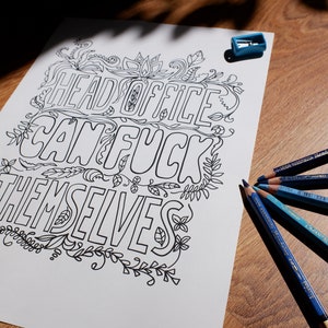 I Hate My Job Digital Coloring Pages, Printable Coloring Book,swear ...