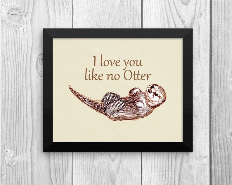 sea otter giant river baby otter swimming on back minimalistic etsy etsy