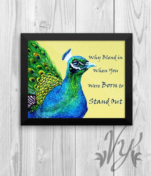 Girly Office Cubicle Decor Peacock Poster Bird Print Born To Etsy