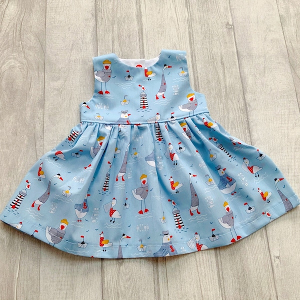 Girls Seaside Print Summer dress,  Baby Dresses, girls dresses,  baby outfit,  toddler clothing, matching bloomers option