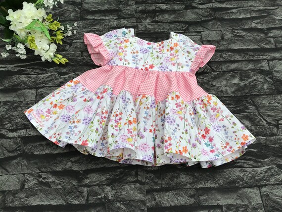 girls pink floral dress