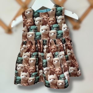 Girls Alpaca Dress: 3D Cotton Sleeveless Party Outfit