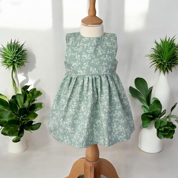 slim fit dress slacks Girls: The Baileigh Sage Green Bow Print Dress – Shop the Mint main image 1