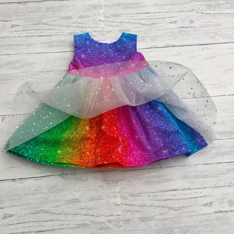 Girls Rainbow Party Dress Special Occasion Dress Sequin Etsy
